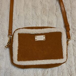 BearPaw Brown Crossbody Bag with Cream Accents